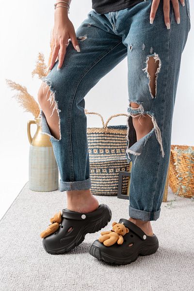 Slipcat High Heeled Teddy Bear Patterned Sea Nurse Hospital Comfort Sandals