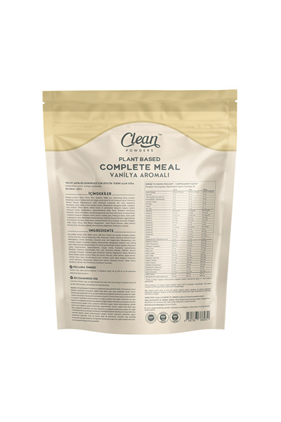 Clean Powders Bitkisel Öğün Tozu (PLANT BASED COMPLETE MEAL) 600 gr - Vanilya