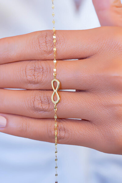 Bayar Gold 14 Ayar Altın Sonsuzluk Aynalı Zincir Bileklik