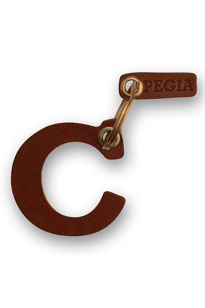Pegia Letter C Δερμάτινο μπρελόκ 25an83