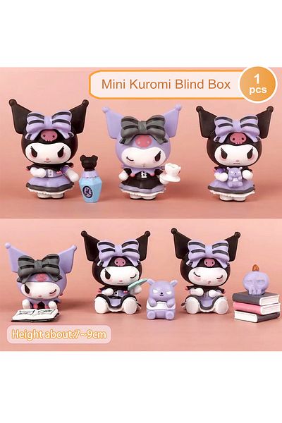 Miniso random style 1pcs 6Pcs Set Sanrio Kuromi Blind Box Lucky Divination Series Action Figure Doll Surpri