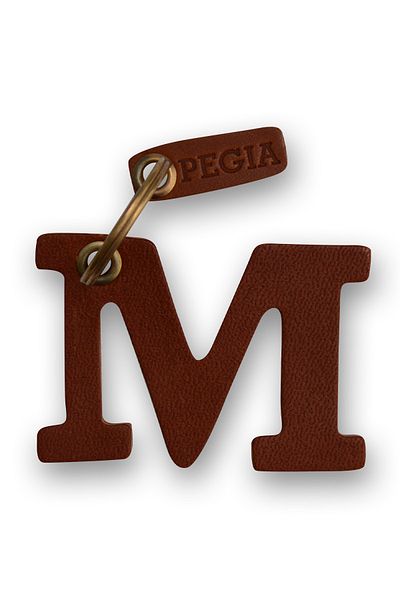 Pegia Letter M Δερμάτινο μπρελόκ 25an93