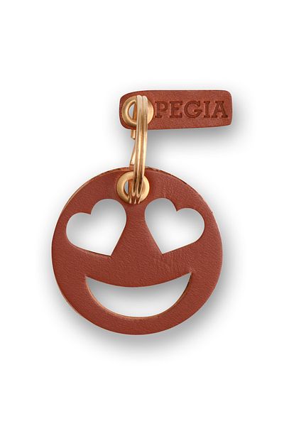 Pegia Smiley Face Δερμάτινο μπρελόκ 25an56