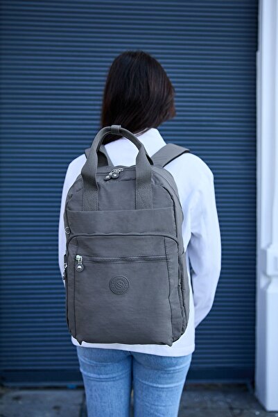 Sanmorris Унісекс Водостійка Середнього Розміру Кринкіл Тканина Багатокімнатна Темно-Сіра Сумка для Ноутбука, Школи та Подорожей