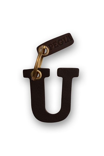 Pegia Letter U Δερμάτινο μπρελόκ 25an100