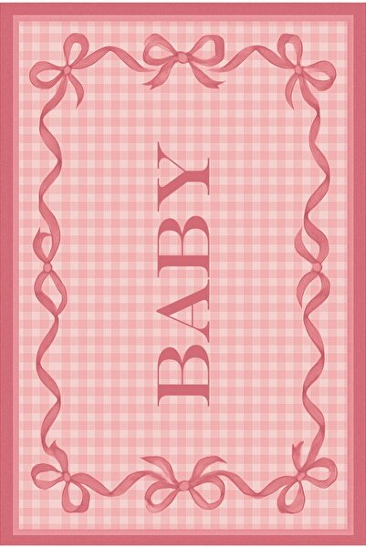 Rugs Modern Halı سجادة MOSSO وردية اللون منقوشة بنمط بيبي سايتينج مع قاعدة من...