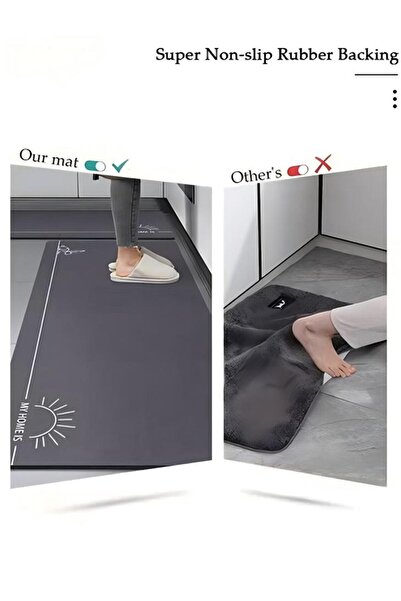 Generic 2-piece Kitchen Mat And Carpet Set, Non-slip Quick-drying Diatom Mud Floor Mat 40*60 40*120cm