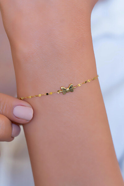 Bayar Gold 14 Ayar Altın Şans Aynalı Zincir Bileklik