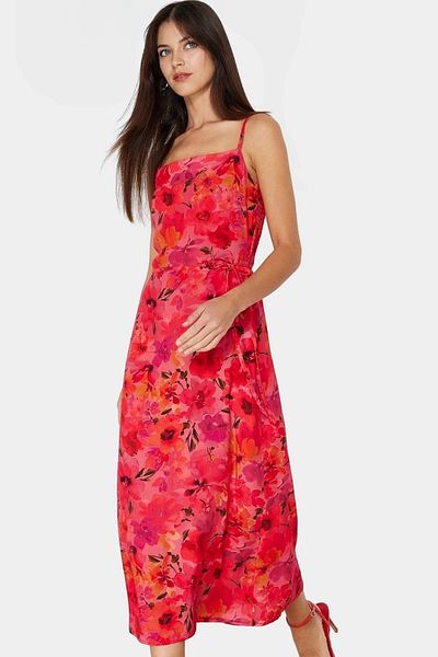 PayBuy Stylish Floral Midi Dress Comfortable A-Line Made of Viscose Fabric Special Design
