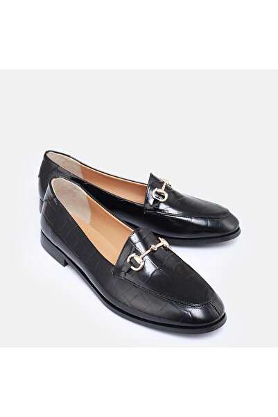 37Numara BÜYÜK NUMARA KADIN AYAKKABI 41-42-43-SİYAH CROCO