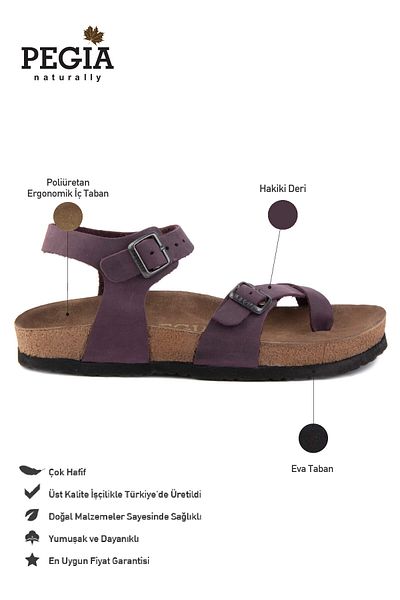 Pegia Sandale de damă Flip Flops din piele naturală 215513