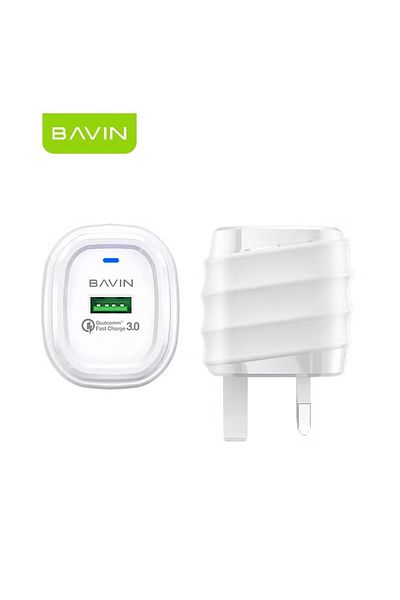 Bavin Fast Charger 18W + Free Type C-USB 3.0 Cable