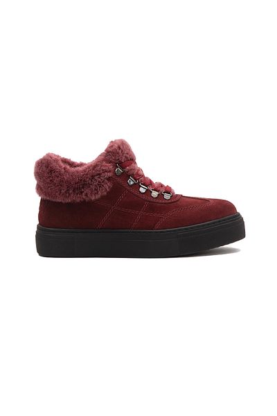 Pegia Γυναικείο Sneaker με Γούνα Εσωτερικά και Κορδόνια 191350
