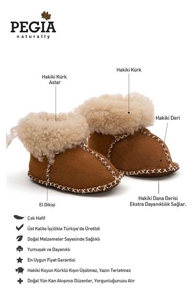 Pegia Genuine Fur Baby Booties 141205