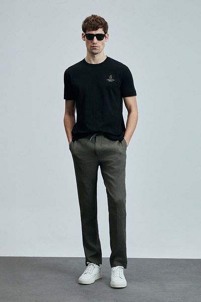 Kocamanlar Ayakkabı Lufian 111020263 Olivia Modern Graphic T-Shirt Ανδρικό T-Shirt ΜΑΥΡΟ