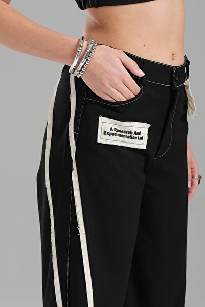 tw3 Dámské kalhoty s elastickým designem na zadním pásku z tkané látky