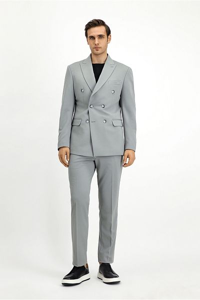 Kiğılı Slim Fit karcsúsított dupla mellű öltöny
