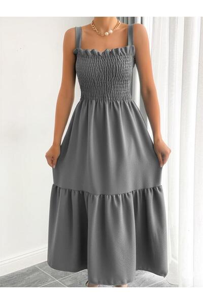 Esinty فستان Trend Esinty Gipeli ذو طبقات من قماش الكتان هيرا (135 سم) (خيارا...