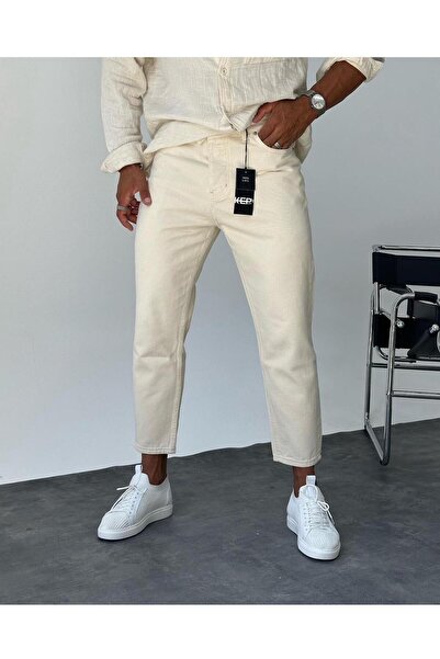 jansogroup Akkad Fashion - Men's Beige Jeans Boyfriend Jeans