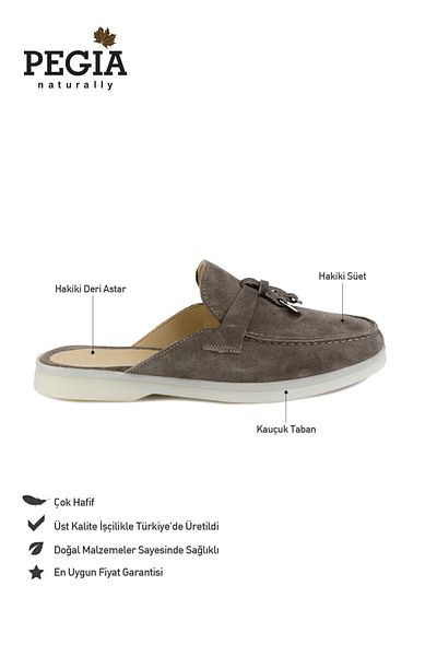 Pegia Genuine Suede Women's Buckle Slippers 700912