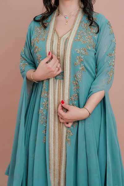 IKKXA Belted Elegant 2-Piece Kaftan