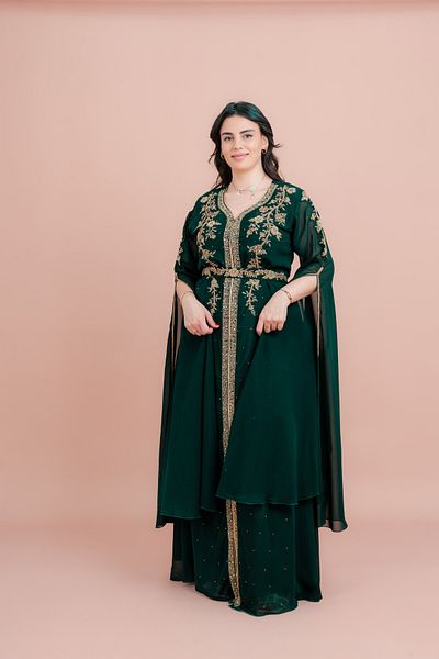 IKKXA Belted Elegant 2-Piece Kaftan