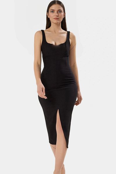 PayBuy Elegant Midi Length Sleeveless Woven Dress Body-Hugging 88% Polyester Summer Modern Style Comfortable Cut