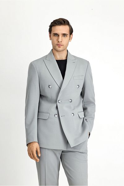 Kiğılı Slim Fit karcsúsított dupla mellű öltöny