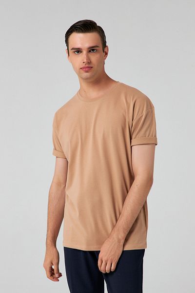 D'S Damat Μπλουζάκι Comfort Beige 100% βαμβάκι