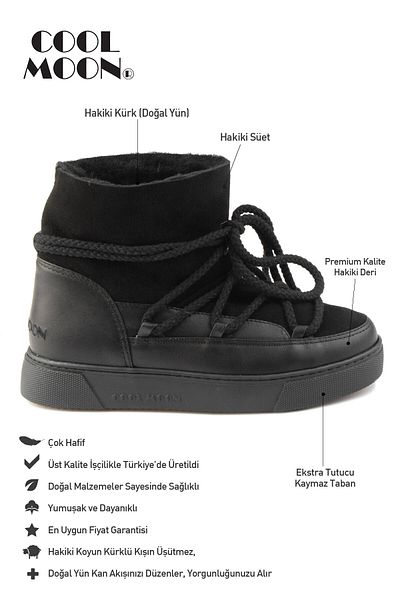 Cool Moon Γνήσιο Sneaker με Γούνα Εσωτερικά 355050