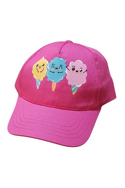 Kitti Baby Girl 1-3 Years Old Summer Brimmed Dodurma Patterned Cotton Hat 48 Cm