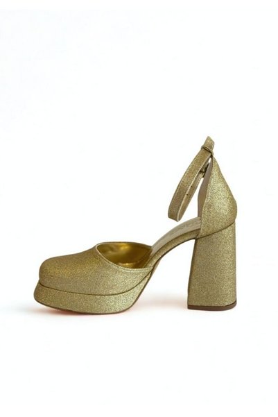 SHOEBOURNE Gold Gold Color Silvery Closed Simple Platform Evening Shoes
