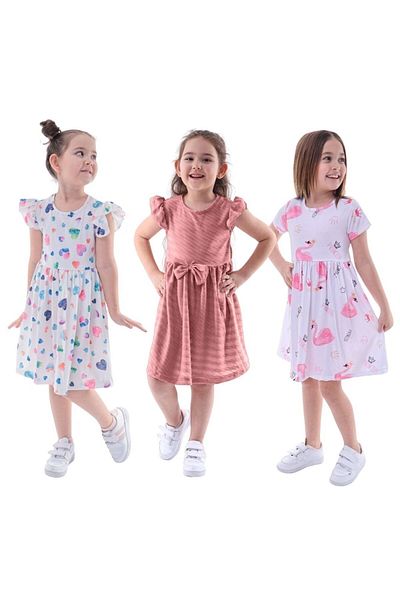MAXI DRY Rochie de vară pentru fete cu model Pachet 3