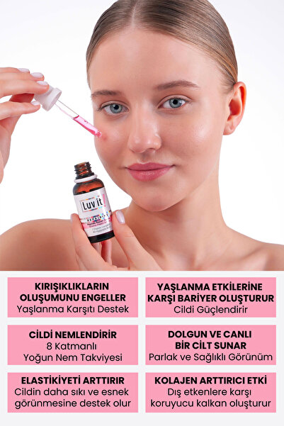 Luv it! Peptit Serum 30ml - Yaşlanma Ve Kırışıklık Karşıtı - Bariyer Onarıcı - Cilt Yenileyici