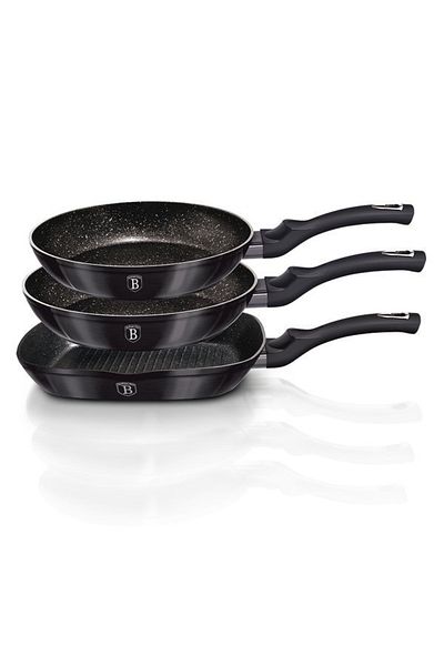 Berlinger Haus Set of 3 Berlinger Haus Carbon Pro BH 6904 marble pans