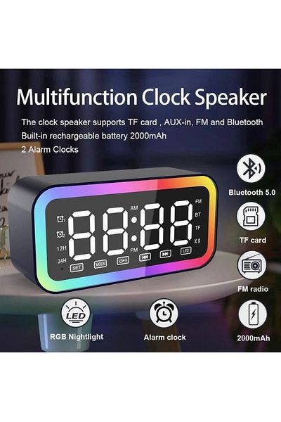 DLC Digital Alarm Clock with Speaker and Radio Temperature for Home and Office