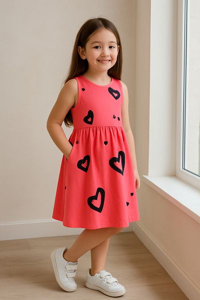 MAXI DRY Patterned Summer Strappy Girl's Dress