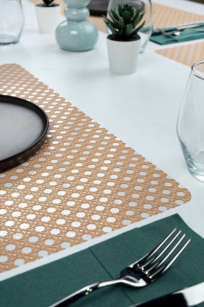 La Casa Art Hazeran Patterned Supla Runner 4 τεμαχίων - Αμερικάνικο σερβίτσιο, 45x30 CM, Διακόσμηση οικιακών επιτραπέζιων σκευών (4 ΤΕΜ)