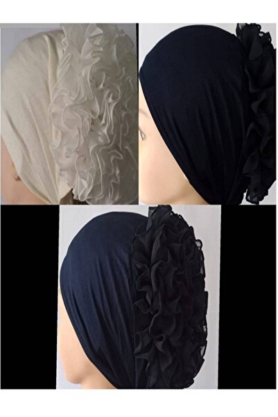 BEYAZ DÜŞ 3 τεμάχια βολάν ισλαμικό καπό μαύρο λευκό ναυτικό μπλε