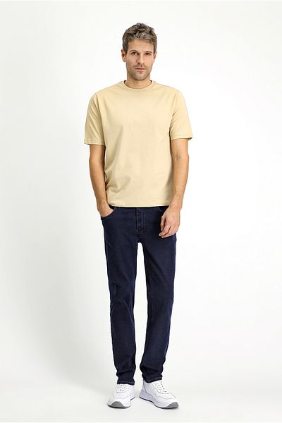 Kiğılı Crew Neck Regular Fit Single Jersey Cotton T-Shirt
