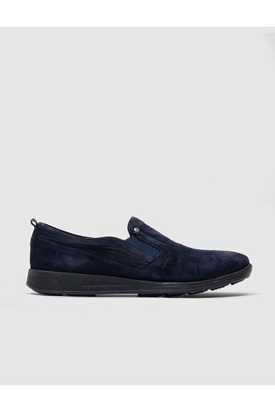 Cabani Genuine Leather Navy Blue Men's Casual Shoes
