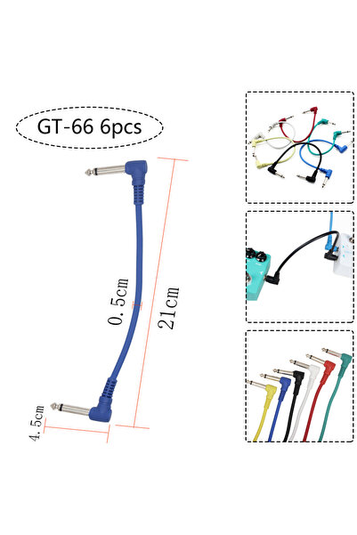 Choice كابل تأثيرات جيتار IRIN GT-66 مكون من 6 قطع بطول 15/30/50 سم، كابل دواسة، سلك توصيل جيتار كهربائي، 6.35 مم، فعال