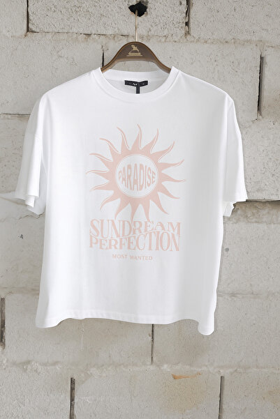 Overdrive Paradise Sundream Oversize Off White Unisex Kısa Kollu Tshirt