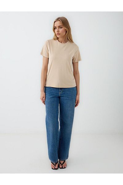 Jimmy Key Mink Crew Neck Short Sleeve Knitted Modal T-Shirt