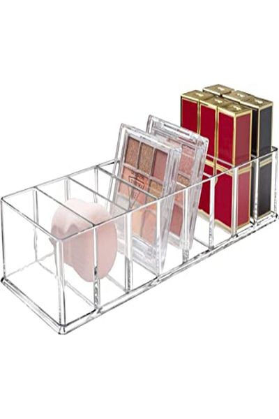 SMARTPOINTS Detachable Makeup Organizer, 8 Compartments Acrylic Cosmetic Storage Jewelry Display Box