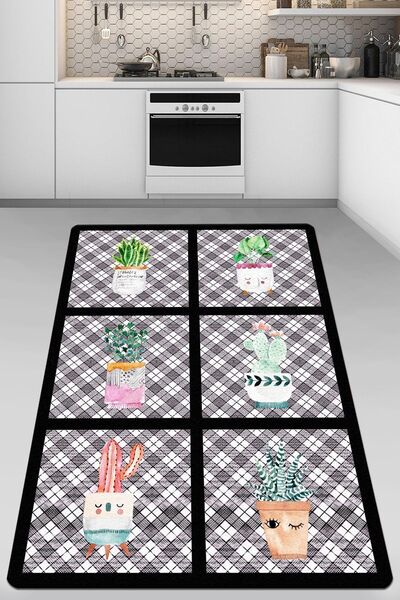 Chilai Home Dulce Flor Mutfak Halısı Makinede Yıkanabilir Kaymaz Tabanlı Mutf...