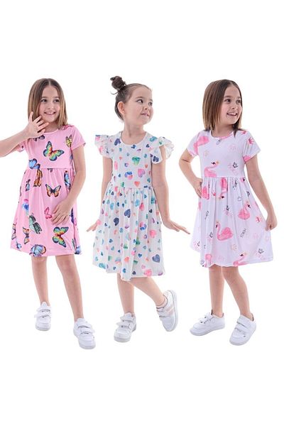 MAXI DRY Rochie Copii 2-8 Ani - Lycra si Imprimat 3 Piese