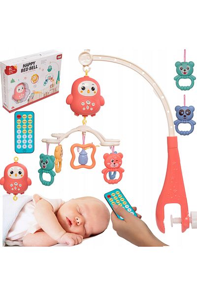 Salamandra Salamandra Kids Mobile Musical Carousel with Activities with Remote Control, Pink