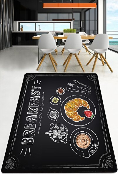 Chilai Home Breakfast Leke Tutmaz Yıkanabilir Kaydırmaz Mutfak Halısı Djth