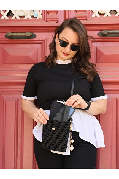 Masal Örgü Evi Γυναικεία Μίνι Τσάντα Τηλεφωνική Τσάντα Χειροποίητη Ειδική Σχε...